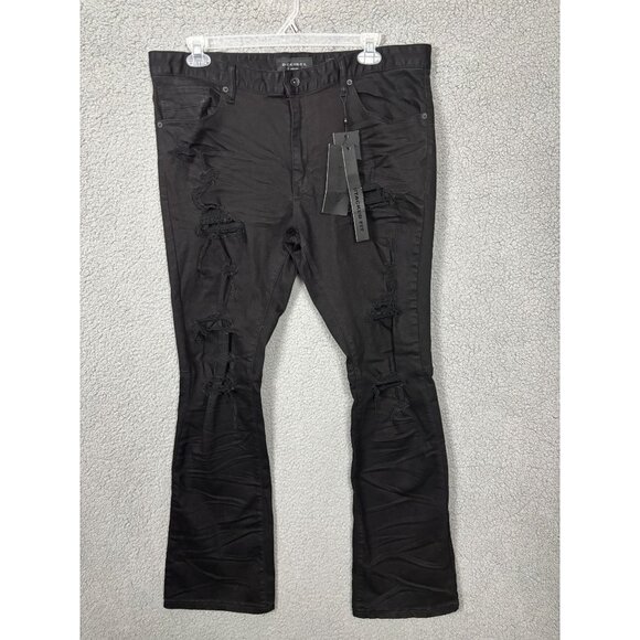 Decibel Other - Decibel Mens Black Stacked Fit Distressed Jeans Size 40/35 New With Tag's